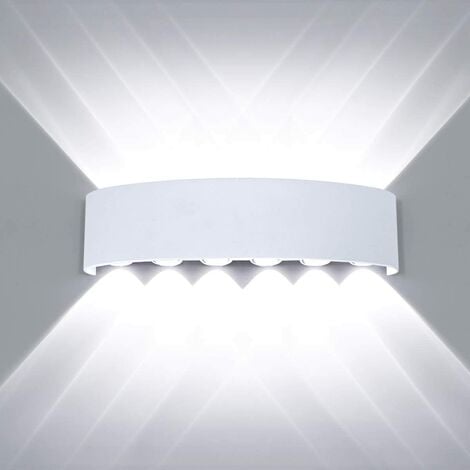 iDEGU 6W LED Applique Murale Moderne Carré Up Down en Aluminium Lampe  Intérieur Lumière - Blanc froid